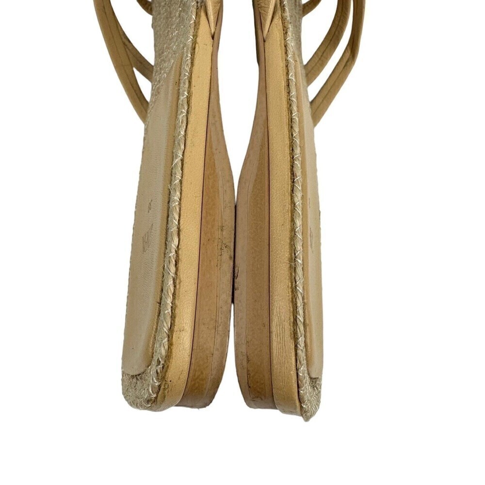 Zara Sheos Womens Size 38 Beige Square Toe Strappy Flat Sandals Jute 7.5 US READ - Picture 16 of 16